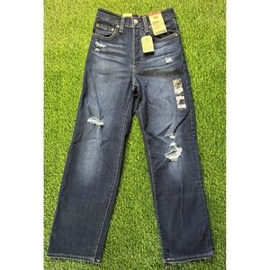 Levi's Ultra High Rise Ribcage Straight Leg Jeans Destructed Size 2 (24‎ x 27)
